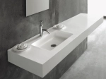 Plan vasque lavabo sur mesure : L 60 à 201 x P 40 à 51 cm, finition lisse mate, 10 couleurs au choix, Anti bactérien, résine Akrytan® teinté dans la masse, Livraison Offerte.